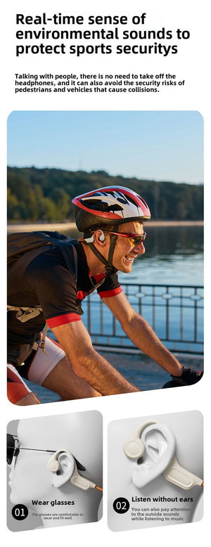 Bluetooth headset 32G memory earbuds not into the ear sports running anti-drop headphones