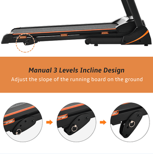 330LBS Folding peloton Treadmill Aerobic Training 14.8KM/h Running Fitness LCD Display 5in 3.5HP motor, Medium Treadmill Home / Office adult men and women