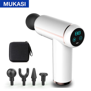 MUKASI LCD Display Massage Gun Portable Percussion Pistol Massager For Body Neck Deep Tissue Muscle Relaxation Gout Pain Relief