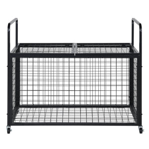 Heavy-Duty Lockable Sports Ball Storage Cart - Double Lid Organizer for Home and Gym