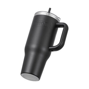 40 oz tumbler Insulated rambler Stainless Steel Coffee Cup Handheld Black