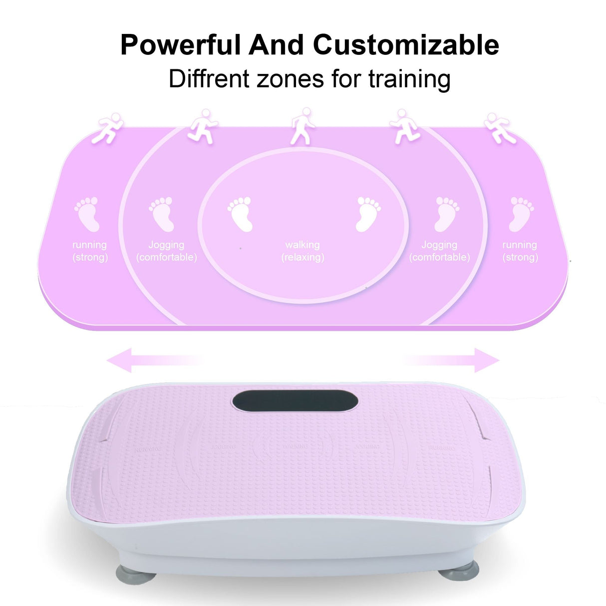 Silent Vibration Plate Crazy Fitness Massage 10-Frequency Weight Loss & Fat Burner Body Shaking Machine For Unisex Pink