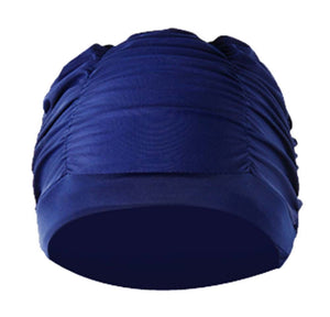 blue Long Hair Swim Caps Waterproof Swimming Cap