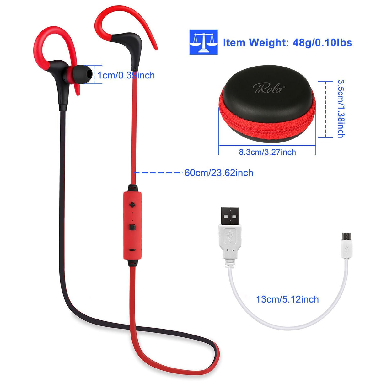 Wireless Headsets V4.1 Sport Earbuds Stereo Headphones Sweat-proof Noise Canceling Earphones Back-Headphone