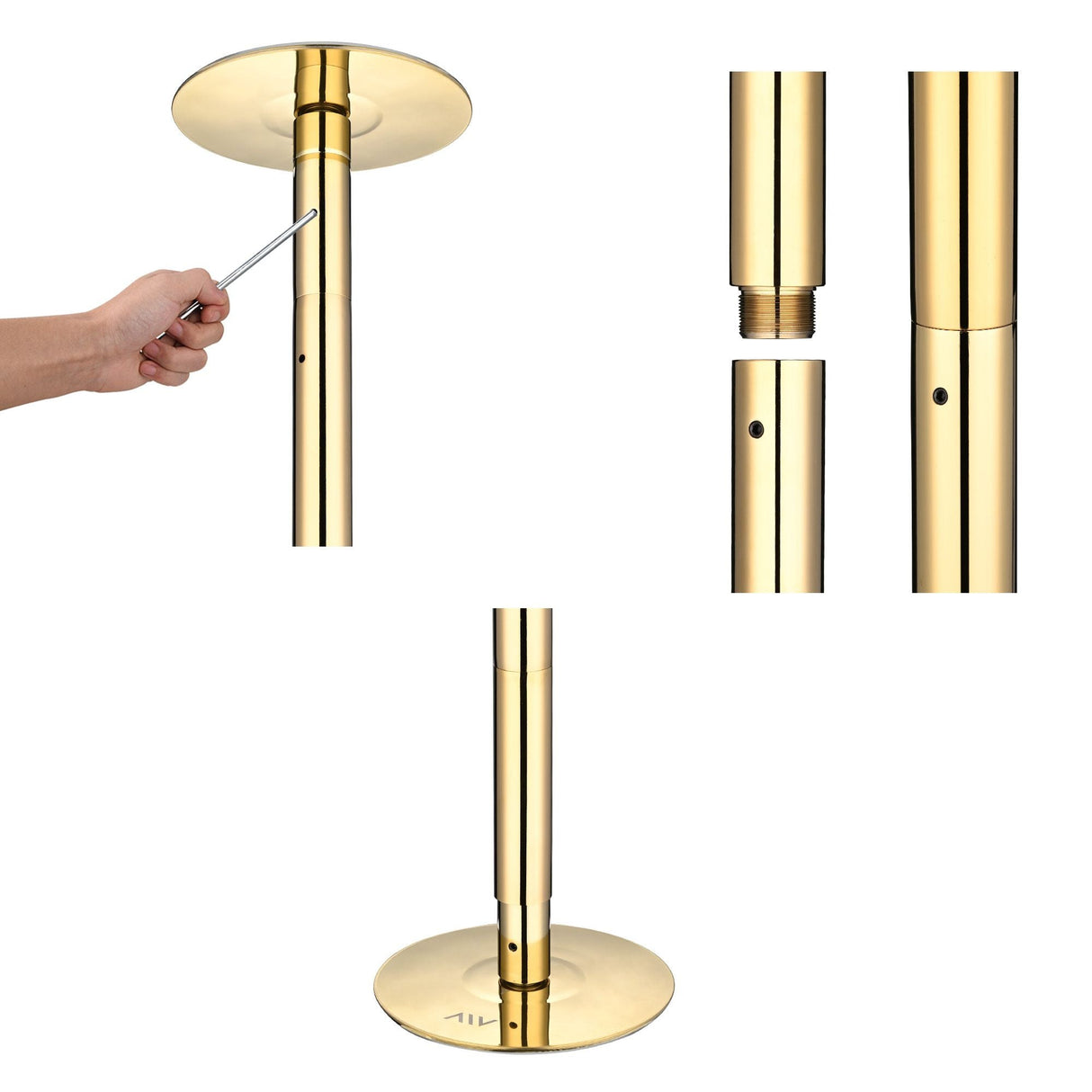 9.25FT Dance Pole, Golden stripper pole