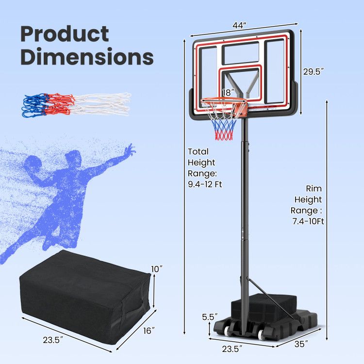 Portable Basketball Hoop Adjustable Basketball Goal System