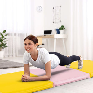 Portable Tri-Fold Gym Mat with Handles for Yoga