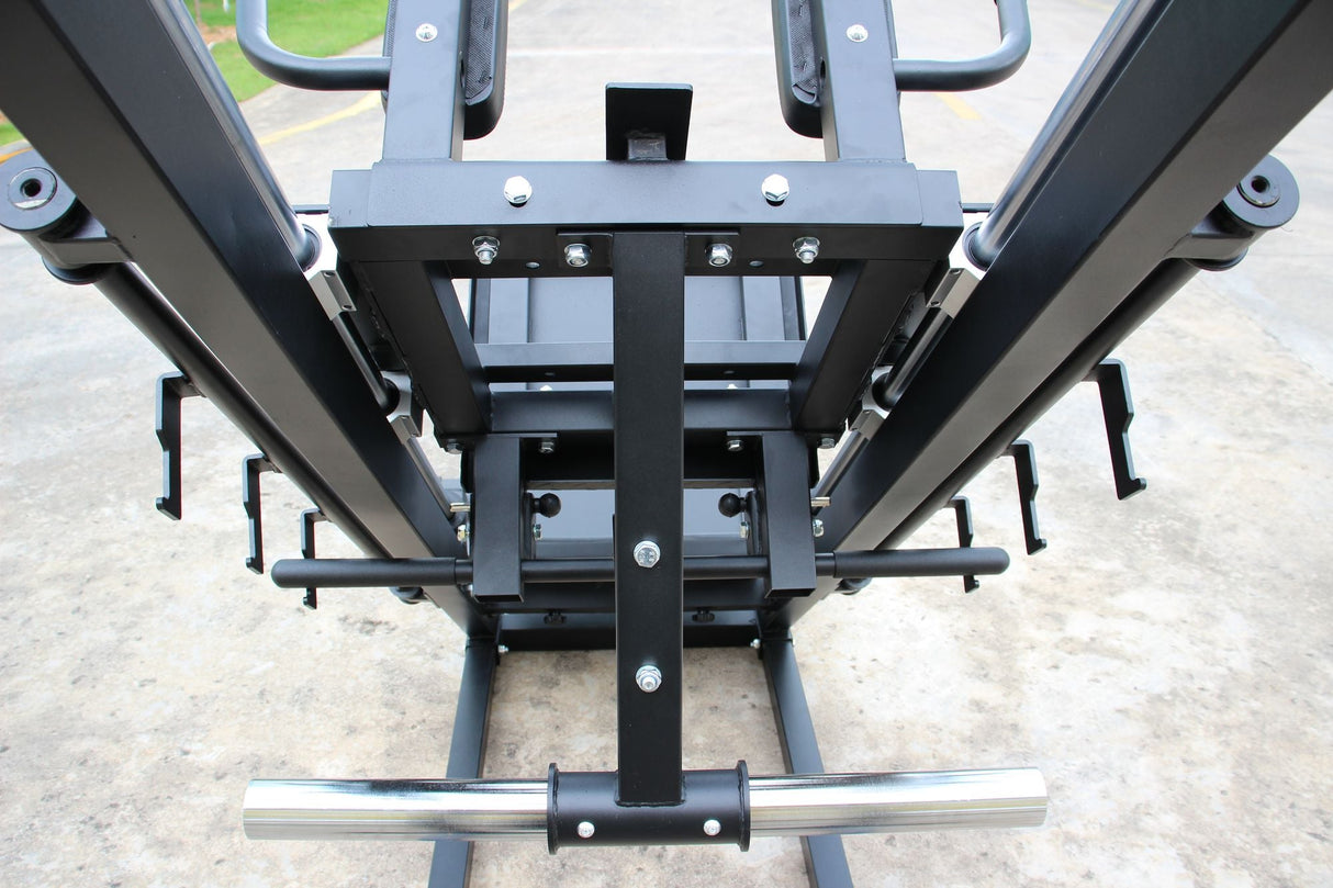 Leg Press Hack Squat Machine, Professional Adjustable Leg Press Machine for Home Gym with Linear Bearing, Specialty Hack Squat Machine for Full Lower Body Workout with Weight Storage