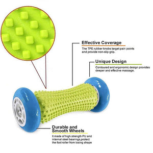 Foam Roller Massage for Relief Plantar Fasciitis and Heel Foot Arch Pain Reflexology Massager for Back Leg Hand Muscle Relaxation