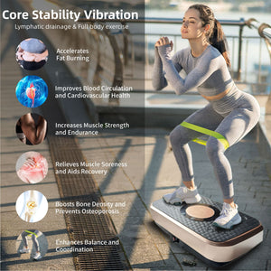 Vibration Plate Fitness Platform, Whole Body Exercise Machine for Lymphatic Drainage, Shaking Workout Board with 120 Speed Levels, Fat Burner and Weight Loss Equipment for Men and Women.
