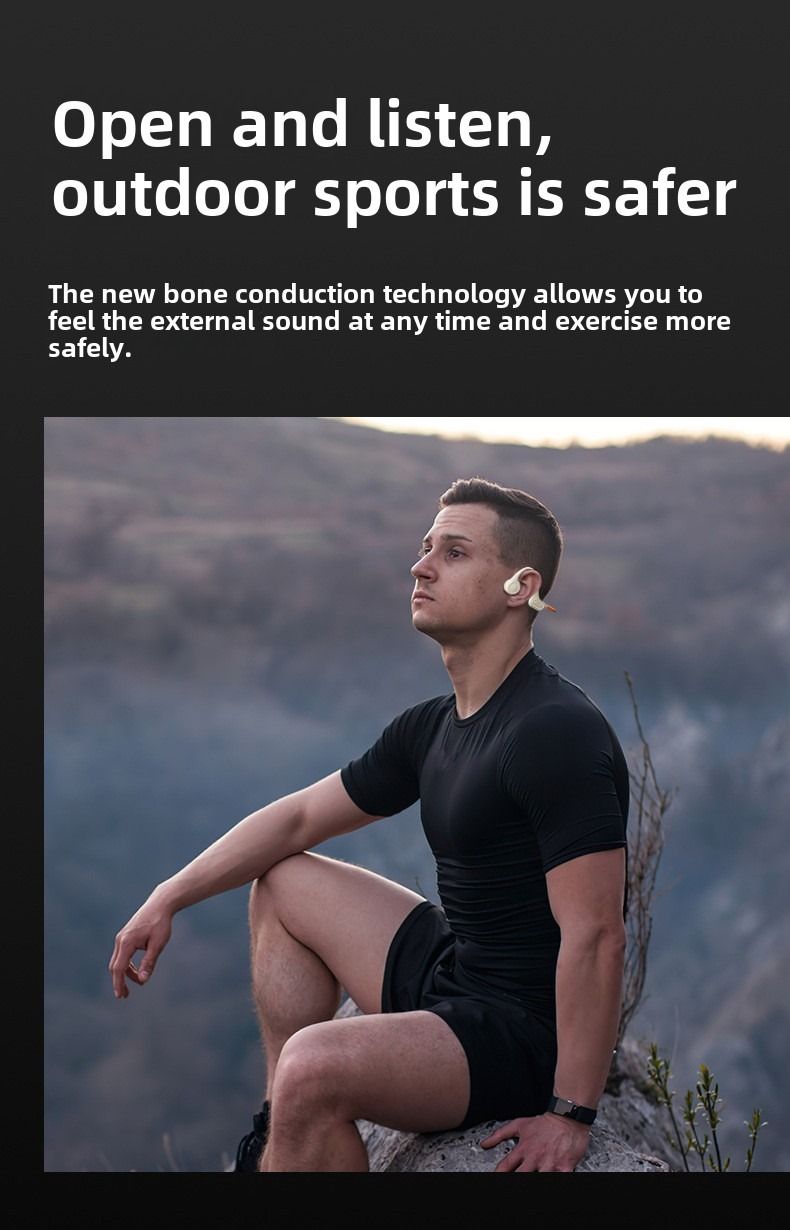 Bluetooth headset 32G memory earbuds not into the ear sports running anti-drop headphones