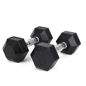 HDRS Rubber Coated Dumbbell with Contoured Chrome Handle