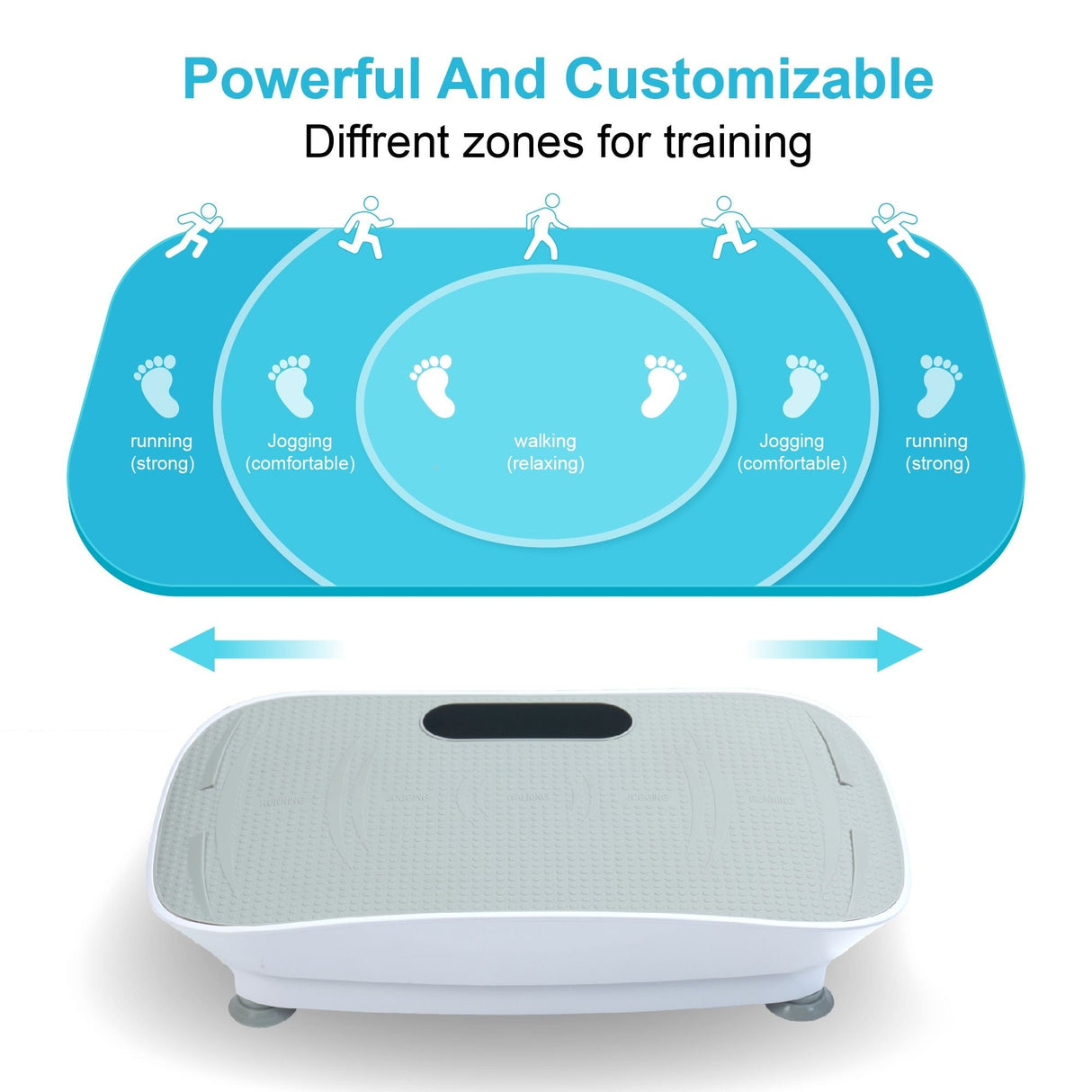 Silent Vibration Platform Crazy Fitness Massage 10-Frequency Weight Loss & Fat Burner Body Shaking Machine For Unisex Grey033