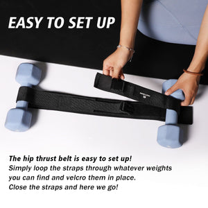 Hip Thrust Belt For Dumbbells Kettlebells; Booty Belt For Hip Thrust; Glute Bridge; Butt Workout; Lunges; Squat; Dips With 6mm Neoprene Padding