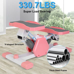 stepper machine, Mini Stepper Stair Stepper with Resistance Bands Quiet Workout Stepper with Digital Timer Max 330.7LBS Load for Home