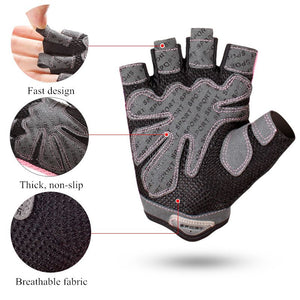 Gym Gloves, Women Yoga Weightlifting gloves   Breathable Half Finger Anti-Slip Pad Bicycle Cycling Glove Sport Exercise Equipment