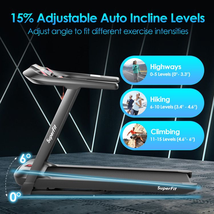 4.75HP Folding peloton Treadmill with Preset Programs Touch Screen Control