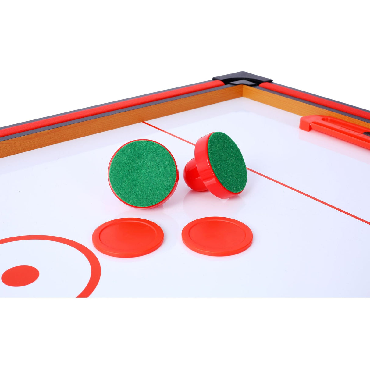 5-in-1 Multi-Game Table - Billiards, Push Hockey, Foosball, Ping Pong, and Basketball brown/red