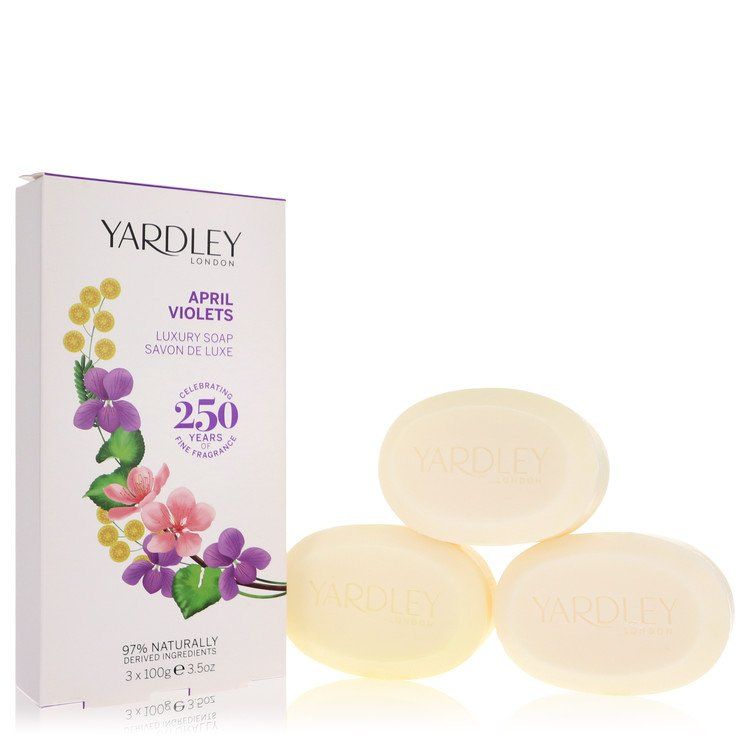 Yardley London April Violets Luxury Soap Trio - 3 x 3.5 oz Bars for Fragrant Skin Care