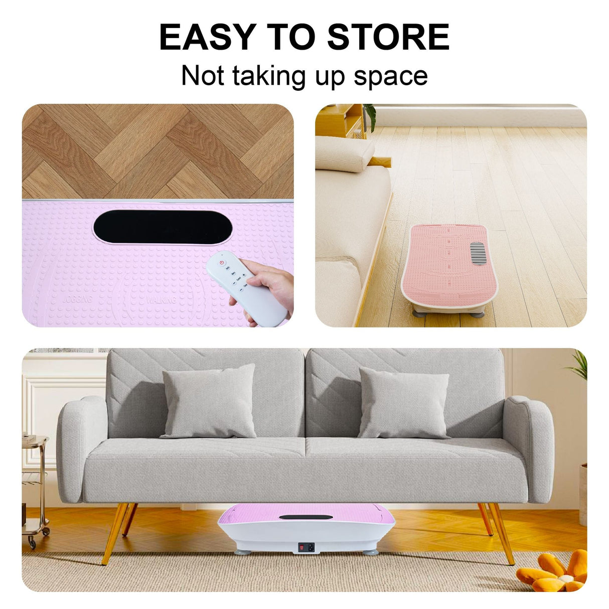 Silent Vibration Plate Crazy Fitness Massage 10-Frequency Weight Loss & Fat Burner Body Shaking Machine For Unisex Pink