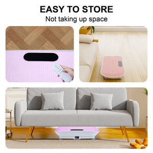 Silent Vibration Plate Crazy Fitness Massage 10-Frequency Weight Loss & Fat Burner Body Shaking Machine For Unisex Pink