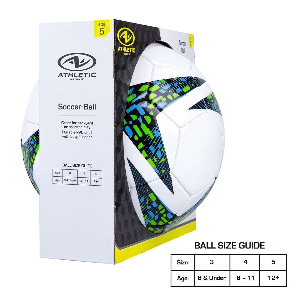 Size 5 Blue Soccer Ball for Kids Ages 12+, Soft TPU Cover & Air-Retaining Bladder – Ideal for Practice, Games & Training
