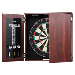 Dartboard and Cabinet Set Official Size Complete dart board Accessory Steel Tip Dart