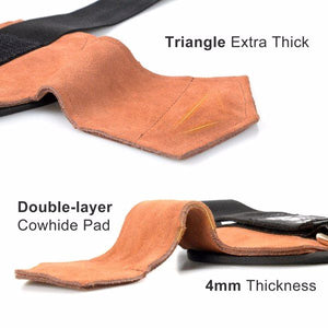 Wrist Straps - Weightlifting Hooks, Non-slip Cowhide Padded Workout Gloves for Men and Women Deadlift, Pull Up, Rows, Home Gym Power Training (Brown)