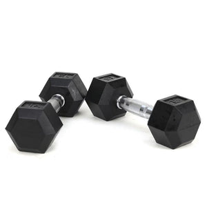 HDRS Rubber Coated Dumbbell with Contoured Chrome Handle
