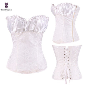 Sexy Women Steampunk Clothing Gothic Plus Size Corsets Lace Up Boned Over bust Bustier Waist trimmer Cincher Body Shaper Corselet S-6XL