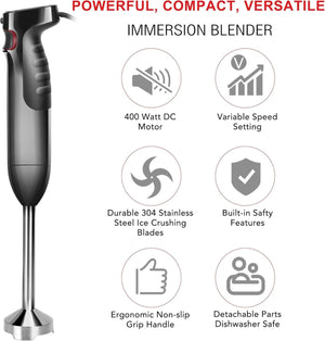 4-in-1 iCucina Immersion Blender with Variable Speed Control