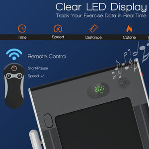 Treadmill, walking pad Treadmill, Treadmill for Home gym under desk Office, Portable Treadmill Under Desk office,300lb capacity, 2.25 HP 2-in-1 with Remote Control and LED Display