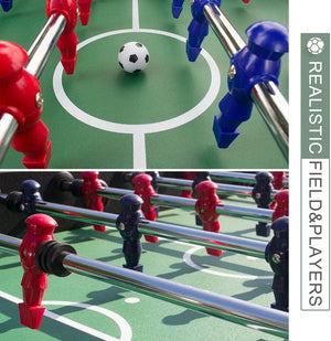 Foosball Table Arcade Games: soccer Tables Adult Size for Home, Game Room, Bar - Competition Sized Football Table w/ 2 Balls, 2 Drink Holders, Table Soccer Game for Kids and Adults