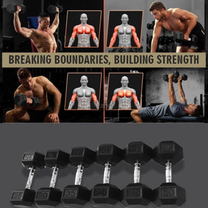 HDRS Rubber Coated Dumbbell with Contoured Chrome Handle