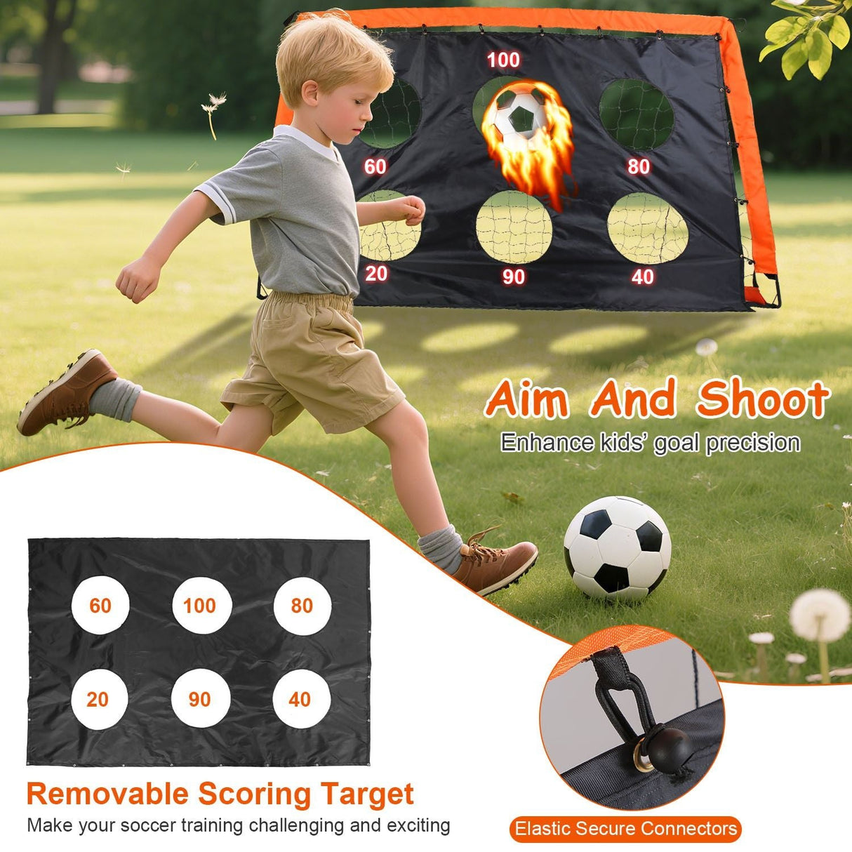 Portable Kids Soccer Training Goal Set with Pump, Cones, and Agility Ladder for Backyard Fun
