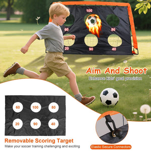 Portable Kids Soccer Training Goal Set with Pump, Cones, and Agility Ladder for Backyard Fun