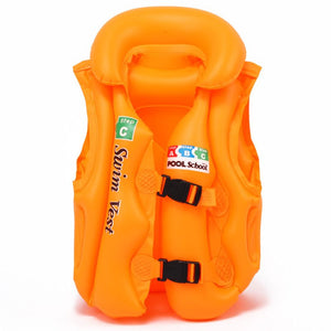 Children's Inflatable Swim Vest - Ages 4-12, Adjustable Safety Buckle & Dual Airbags for Pool & Beach Fun