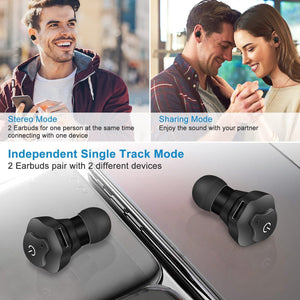 Wireless Earbuds CSR V4.2 In-ear Stereo Headsets IP44 Waterproof Apt-X TWS Headphones Noise Cancelling