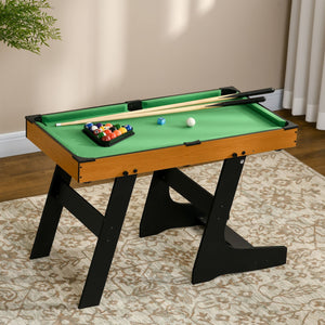38" Foldable Billiards Tabletop Game, Pool Table Set, Fun for the Whole Family with Easy Folding for Storage, Balls, Cues, Chalk, Brush for Game Room, Man Cave