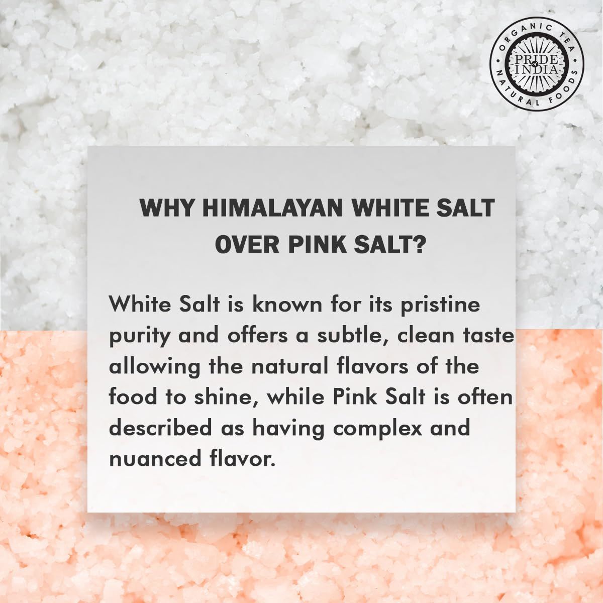 Himalayan White Salt by Pride Of India - 1lb - Rarest & Enriched W/84+ Natural Minerals- Low Sodium- Mineral Rich Nutrition and Enhanced Taste- Healthier Table Salt Substitute