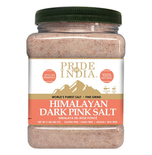 Pride Of India - Pure Himalayan Pink Salt - Enriched w/ 84+ Natural Minerals; Fine Grind 5 Pound Jar