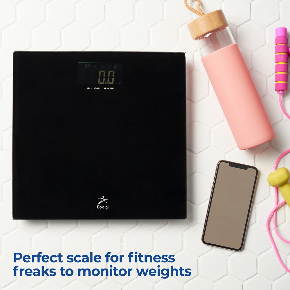 High Precision Digital Bathroom Scale for Weighing Up to 330 lbs
