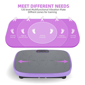 Vibration Plate Fitness Platform, Whole Body Exercise Machine for Lymphatic Drainage, Shaking Workout Board with 120 Speed Levels, Fat Burner and Weight Loss Equipment for Men and Women.