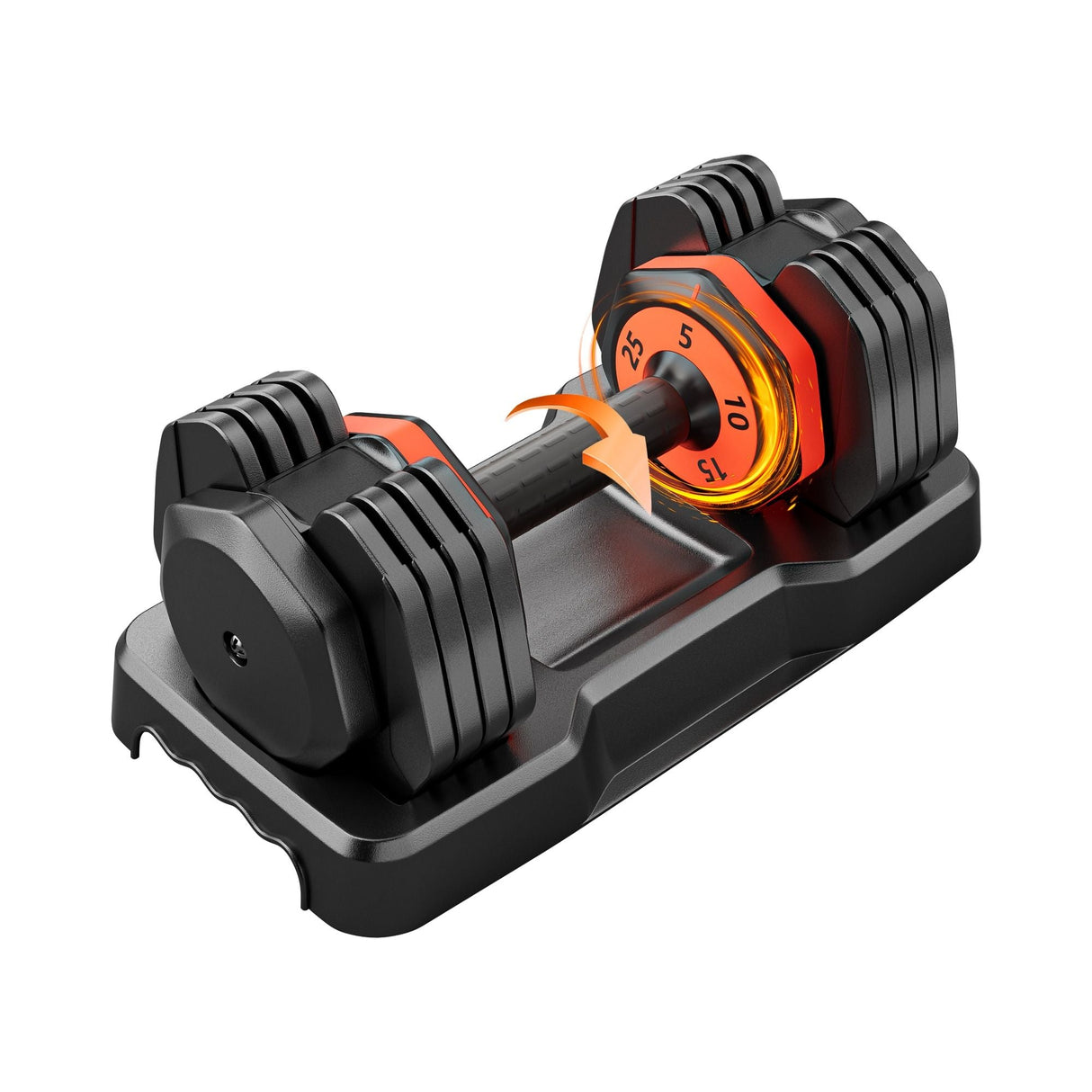 25LB 5 in 1 Single Adjustable Dumbbell Free Dumbbell Weight Adjust with Anti-Slip Metal Handle, Ideal for Full-Body Home Gym Workouts