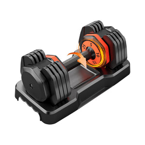 25LB 5 in 1 Single Adjustable Dumbbell Free Dumbbell Weight Adjust with Anti-Slip Metal Handle, Ideal for Full-Body Home Gym Workouts