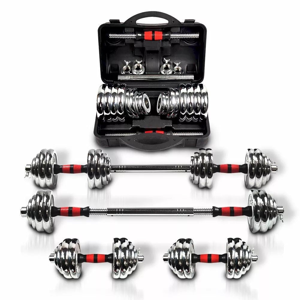 Adjustable Dumbbell Set Home Gym Cast Iron Barbell Sets with Carry Box 66lbs Office Bedroom Workout Dumbbells for Men and Women