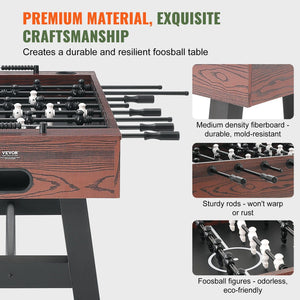 Foosball Table, 55-inch Standard Size Foosball Table, Indoor Full Size Foosball Table for Home, Family, and Game Room, Soccer with Foosball Table Set,