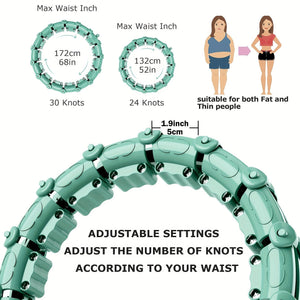 1pc Smart Weighted Hula Hoops, Fitness Weight Loss Gear, With Detachable Knots & Adjustable Weight