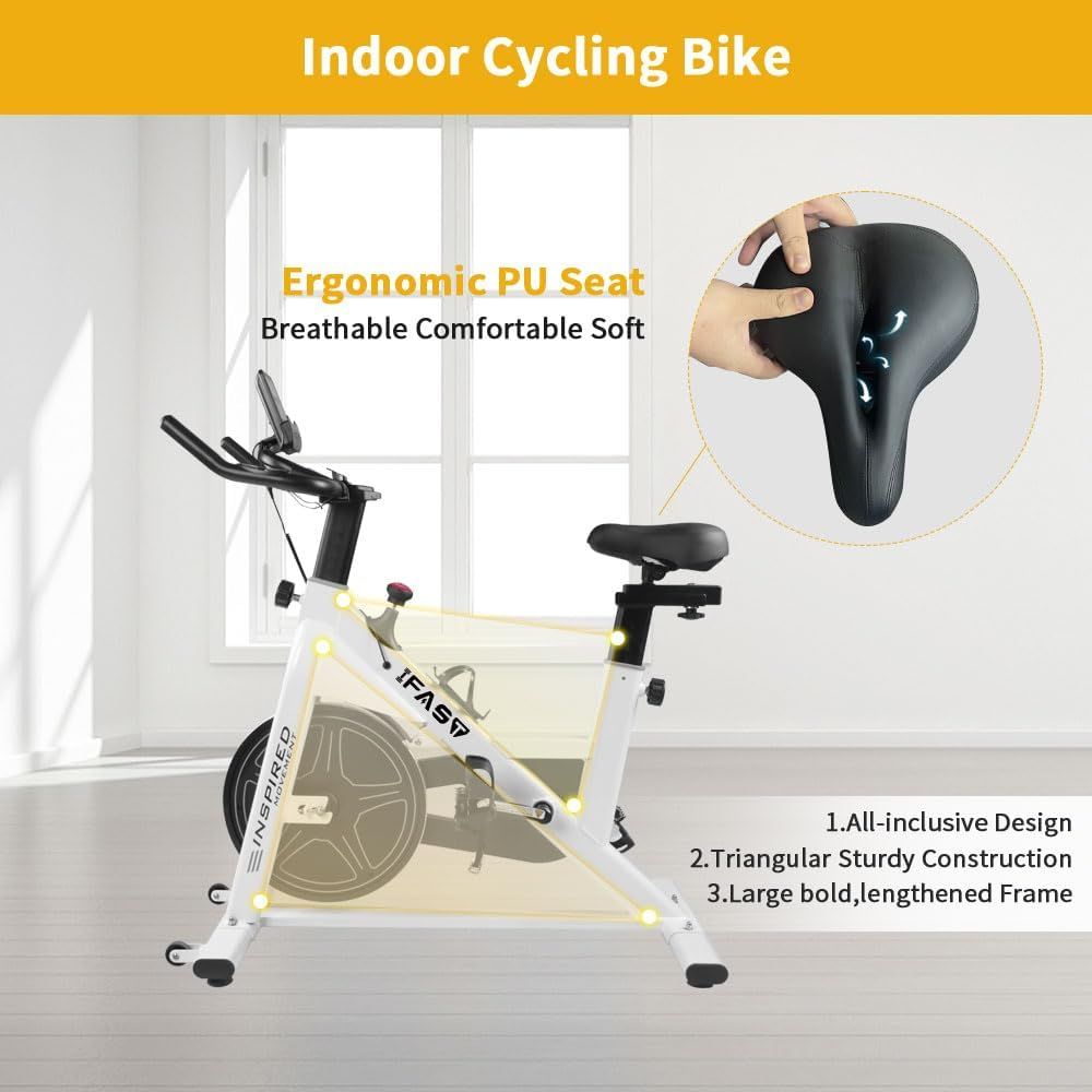 cycling Bike for Home Indoor Exercise Bike with LCD Monitor and Comfortable Seat Cushion for Home Gym Cardio Fitness Training