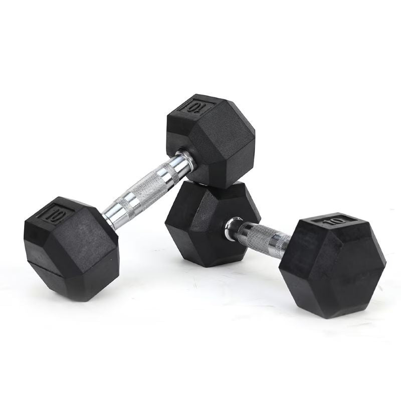 HDRS Rubber Coated Dumbbell with Contoured Chrome Handle